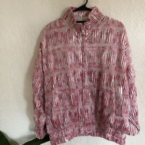 Pink vintage bomber jacket